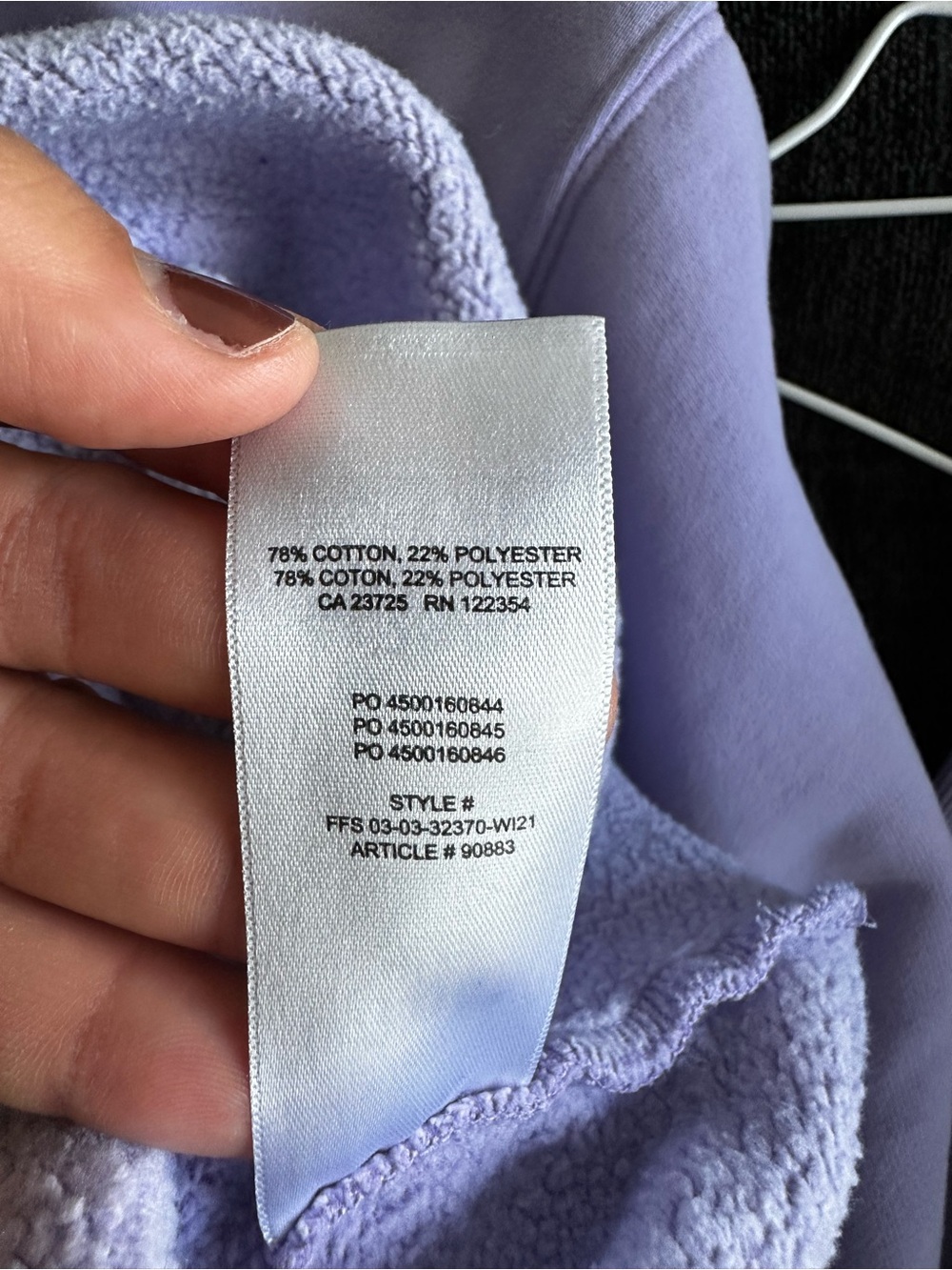 TNA Cozy Fleece Perfect Lavender Cropped Crew Sweatshirt Size Large - Picture 4 of 7
